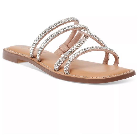 Gabryell Embellished Slip-On Flat Sandals - Picture 1 of 4